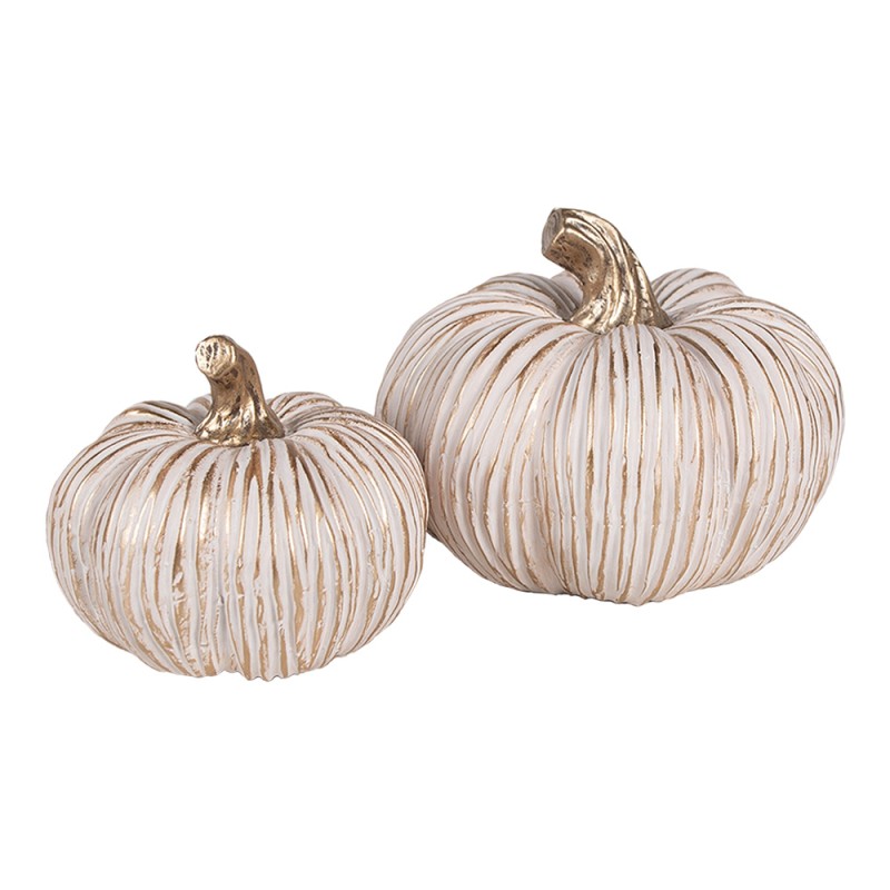 Clayre & Eef Decorazione Zucca Ø 16x13 cm Color oro Ceramica