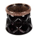 Clayre & Eef Tealight Holder Ø 7x6 cm Black Glass