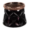 Clayre & Eef Porte-bougie Ø 7x6 cm Noir Verre