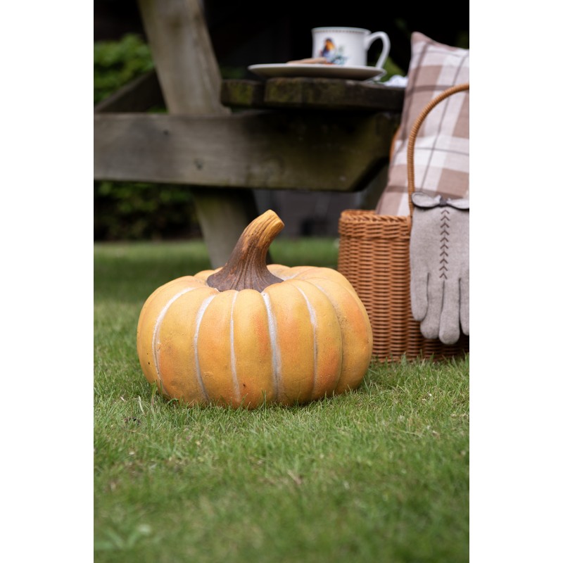 Clayre & Eef Decorazione Zucca Ø 28x23 cm Arancione Plastica