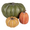 Clayre & Eef Decoration Pumpkin Ø 35x21 cm Green Plastic