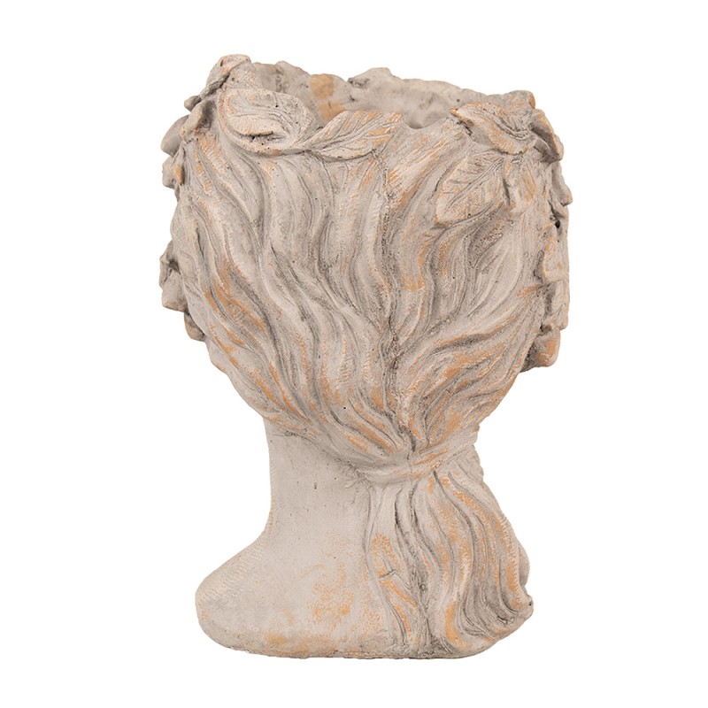 Clayre & Eef Bloempot Vrouw 16x14x22 cm Grijs Steen