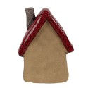 Clayre & Eef Dekorationsfigur Haus 12x9x16 cm Braun Rot Keramik