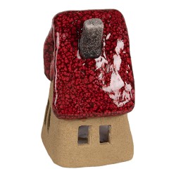 Clayre & Eef Figurine décorative Maison 10x8x13 cm Marron Rouge Céramique