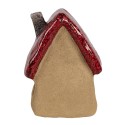 Clayre & Eef Decoratie Beeld Huis 10x8x13 cm Bruin Rood Keramiek