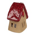 Clayre & Eef Figurine décorative Maison 10x8x13 cm Marron Rouge Céramique