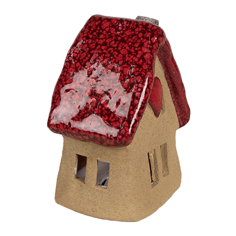 Clayre & Eef Decorative Figurine House 10x8x13 cm Brown Red Ceramic