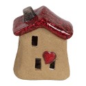 Clayre & Eef Dekorationsfigur Haus 7x6x8 cm Braun Rot Keramik