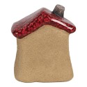 Clayre & Eef Statuetta decorativa Casa 7x6x8 cm Marrone Rosso Ceramica