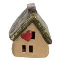 Clayre & Eef Dekorationsfigur Haus 7x6x9 cm Braun Keramik