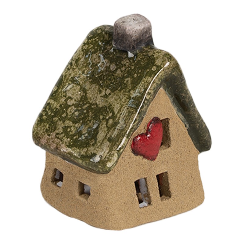 Clayre & Eef Figurine décorative Maison 7x6x9 cm Marron Céramique