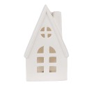 Clayre & Eef Decorative House with LED 9x6x15 cm Beige Porcelain