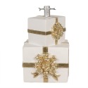 Clayre & Eef Christmas Tree Stand Gift 30x28x48 cm White Artificial Leather Metal