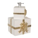 Clayre & Eef Christmas Tree Stand Gift 30x28x48 cm White Artificial Leather Metal