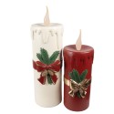 Clayre & Eef Kerstdecoratie met LED-verlichting 17x18x44 cm Rood Kunststof