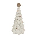 Clayre & Eef Decoratie Beeld Kerstboom Ø 15x31 cm Wit Kunststof