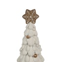 Clayre & Eef Figurine décorative Sapin de Noël Ø 15x31 cm Blanc Plastique