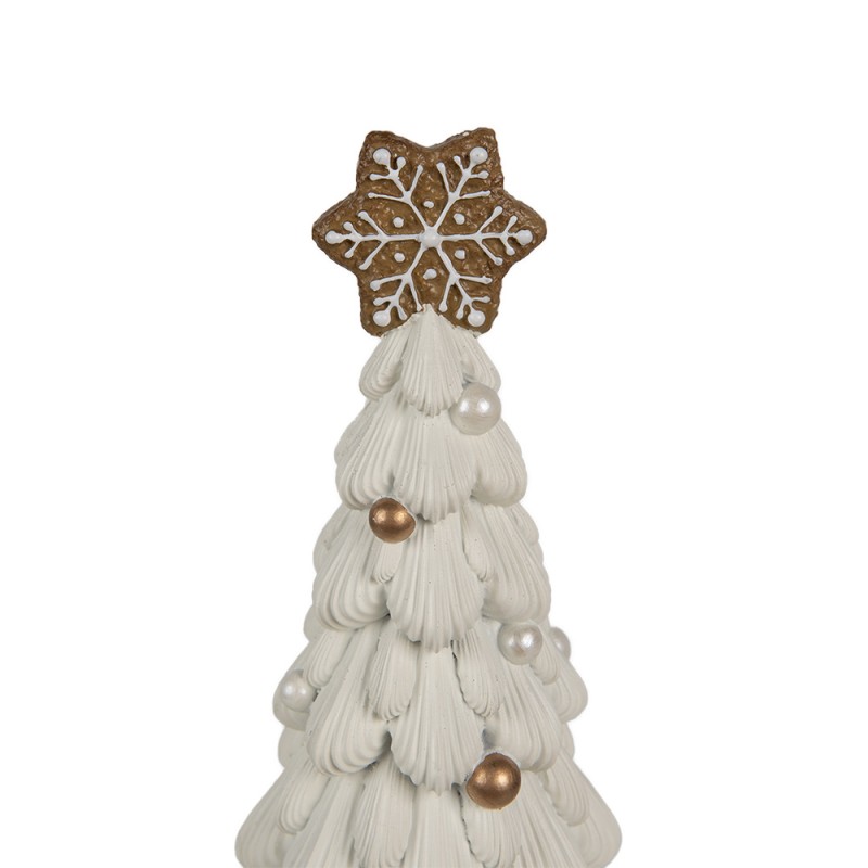 Clayre & Eef Decorative Figurine Christmas Tree Ø 15x31 cm White Plastic