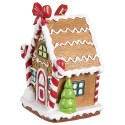 Clayre & Eef Ornement de Noël Maison en pain d'épices 7x5x9 cm Marron Plastique