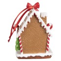 Clayre & Eef Ornement de Noël Maison en pain d'épices 7x5x9 cm Marron Plastique