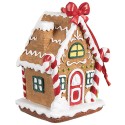 Clayre & Eef Weihnachtsanhänger Lebkuchenhaus 7x5x9 cm Braun Kunststoff