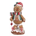 Clayre & Eef Kerstdecoratie Beeld Gingerbread man 12x11x21 cm Bruin Kunststof