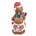 Clayre & Eef Kerstdecoratie Beeld Gingerbread man 12x11x21 cm Bruin Kunststof