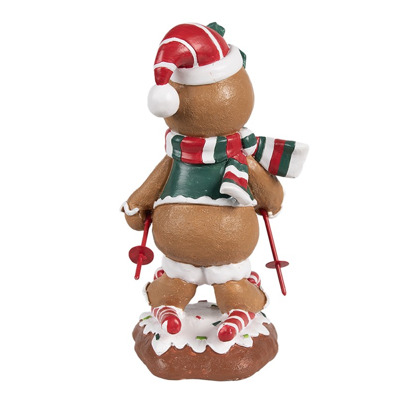 Clayre & Eef Kerstdecoratie Beeld Gingerbread man 12x11x21 cm Bruin Kunststof