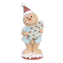 Clayre & Eef Figure de Noël Bonhomme en pain d‘épice 11x8x25 cm Beige Plastique