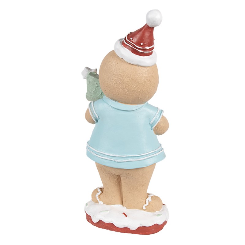 Clayre & Eef Figure de Noël Bonhomme en pain d‘épice 11x8x25 cm Beige Plastique