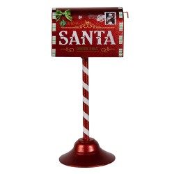 Clayre & Eef Christmas Decoration Mailbox 16x12x32 cm Red Metal