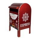 Clayre & Eef Kerstdecoratie Brievenbus 21x19x34 cm Rood Metaal