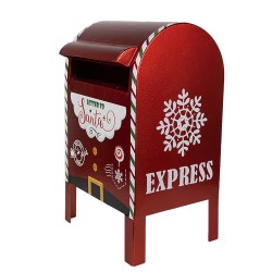 Clayre & Eef Christmas Decoration Mailbox 21x19x34 cm Red Metal