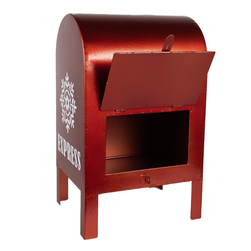 Clayre & Eef Kerstdecoratie Brievenbus 21x19x34 cm Rood Metaal