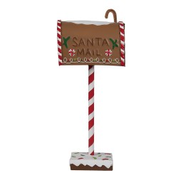 Clayre & Eef Christmas Decoration Mailbox 14x8x37 cm Brown Metal