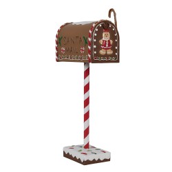 Clayre & Eef Weihnachtsdekoration Briefkasten 14x8x37 cm Braun Metall