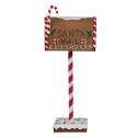 Clayre & Eef Kerstdecoratie Brievenbus 14x8x37 cm Bruin Metaal SANTA MAIL