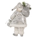 Clayre & Eef Statuetta decorativa di Natale Babbo Natale  27 cm Color argento Plastica