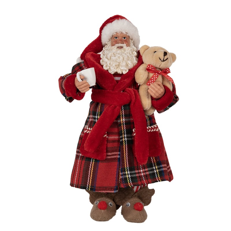 Clayre & Eef Christmas Decoration Figurine Santa Claus 27 cm Red Plastic