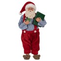 Clayre & Eef Christmas Decoration Figurine Santa Claus 27 cm Red Artificial Leather Metal