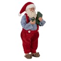 Clayre & Eef Weihnachtsdekorationsfigur Weihnachtsmann 27 cm Rot Kunstleder Metall