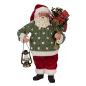 Clayre & Eef Kerstdecoratie Beeld Kerstman 27 cm Groen Rood Kunststof