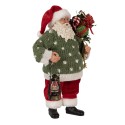 Clayre & Eef Kerstdecoratie Beeld Kerstman 27 cm Groen Rood Kunststof