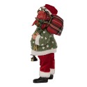 Clayre & Eef Statuetta decorativa di Natale Babbo Natale  27 cm Verde Rosso Plastica