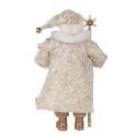 Clayre & Eef Statuetta decorativa di Natale Babbo Natale  27 cm Color oro Bianco Plastica