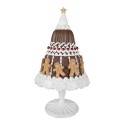 Clayre & Eef Statuetta decorativa di Natale Torta Ø 29x52 cm Marrone Bianco  Plastica