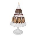 Clayre & Eef Christmas Decoration Figurine Cake Ø 29x52 cm Brown White Plastic