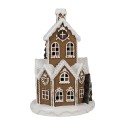 Clayre & Eef Gingerbread house with LED Ø 21x33 cm Brown Plastic