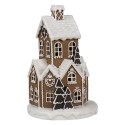 Clayre & Eef Gingerbread house with LED Ø 21x33 cm Brown Plastic