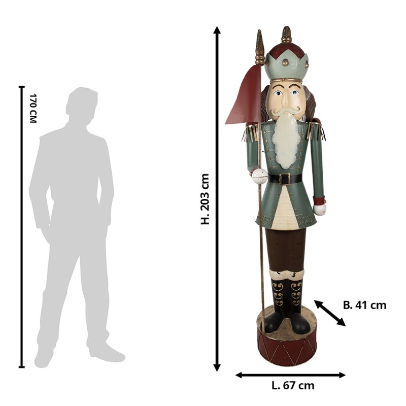 Clayre & Eef Beeld Notenkraker 203 cm Groen Metaal